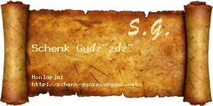 Schenk Győző névjegykártya